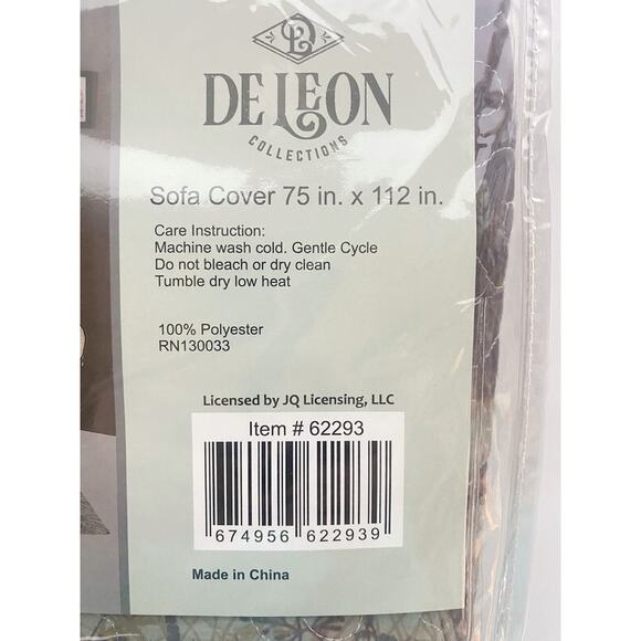 De Leon Collections Wildlife Patchwork Sofa Furniture Cover 75" x 112" - Picture 6 of 6